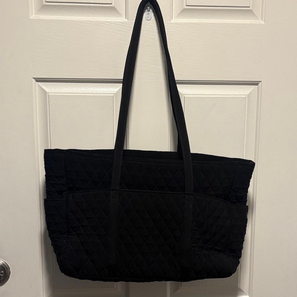 Black Quilted Tote Bag